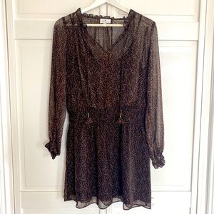 Brown floral dress - SOCIALITE - M